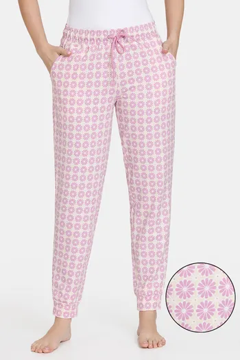 Buy Zivame Knit Poly Loungewear Bottom - Orchid Bouquet